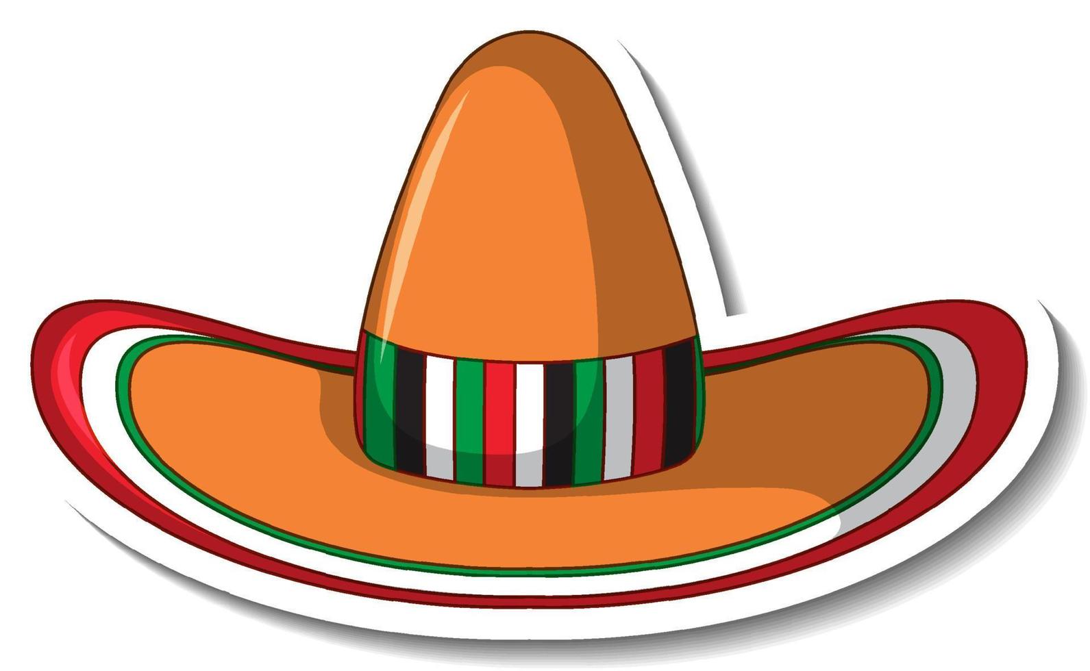 Mexican hat cartoon sticker vector