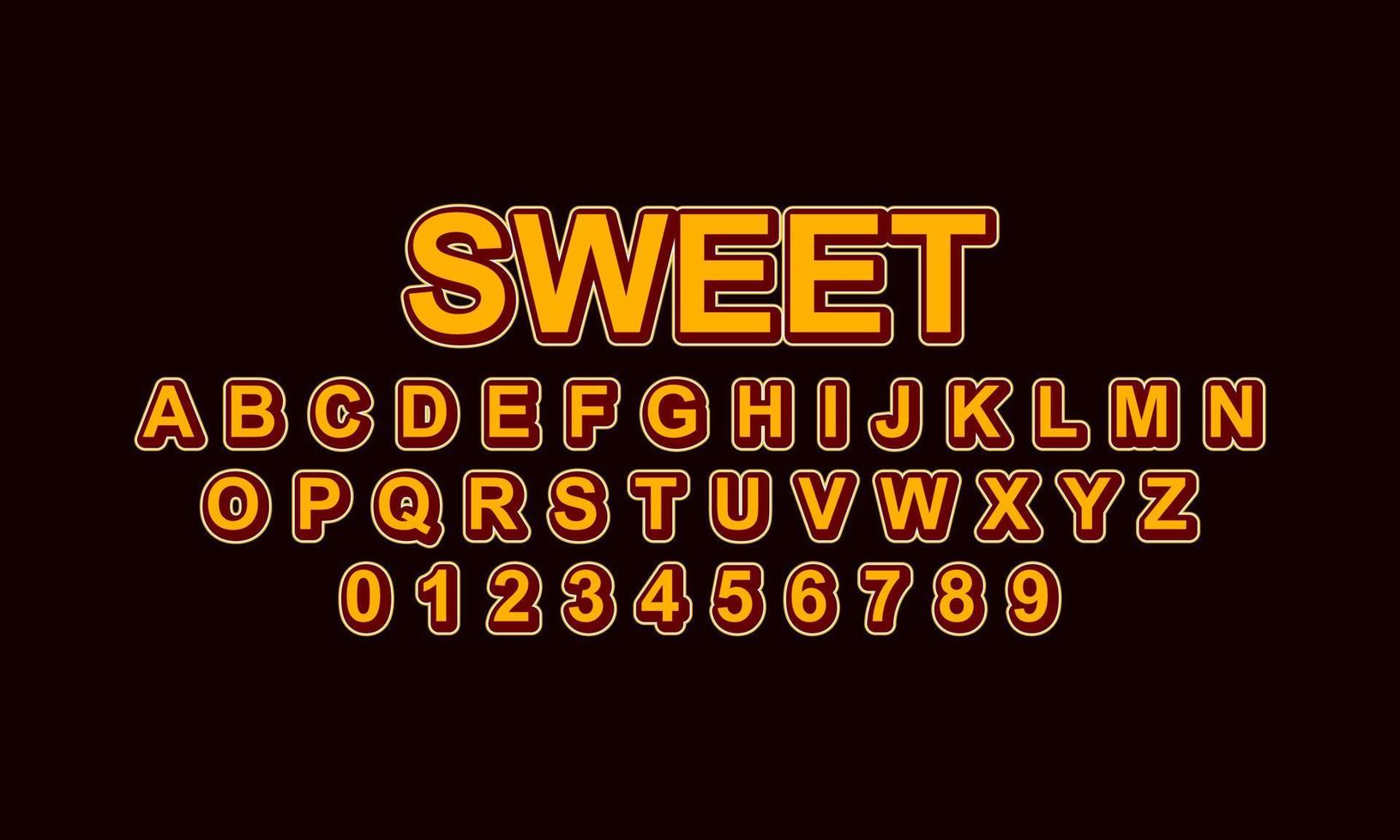 sweet font alphabet vector