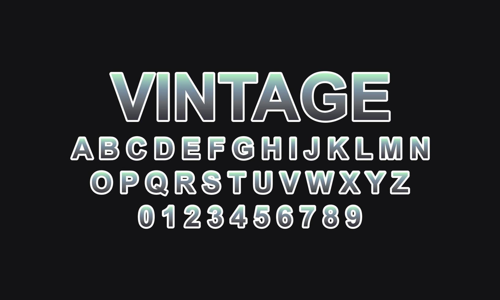 vintage font alphabet vector