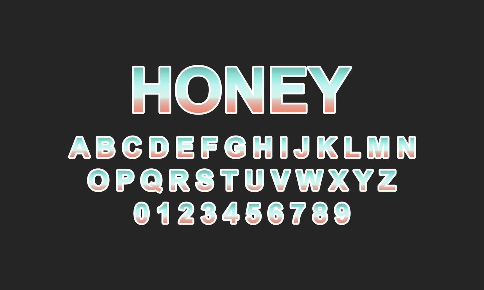 honey font alphabet vector