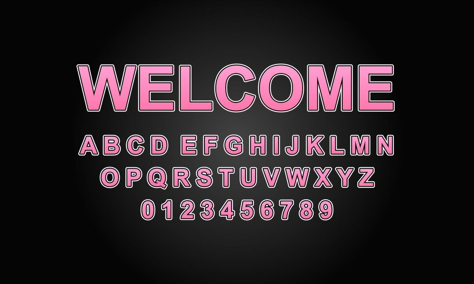 welcome font alphabet vector