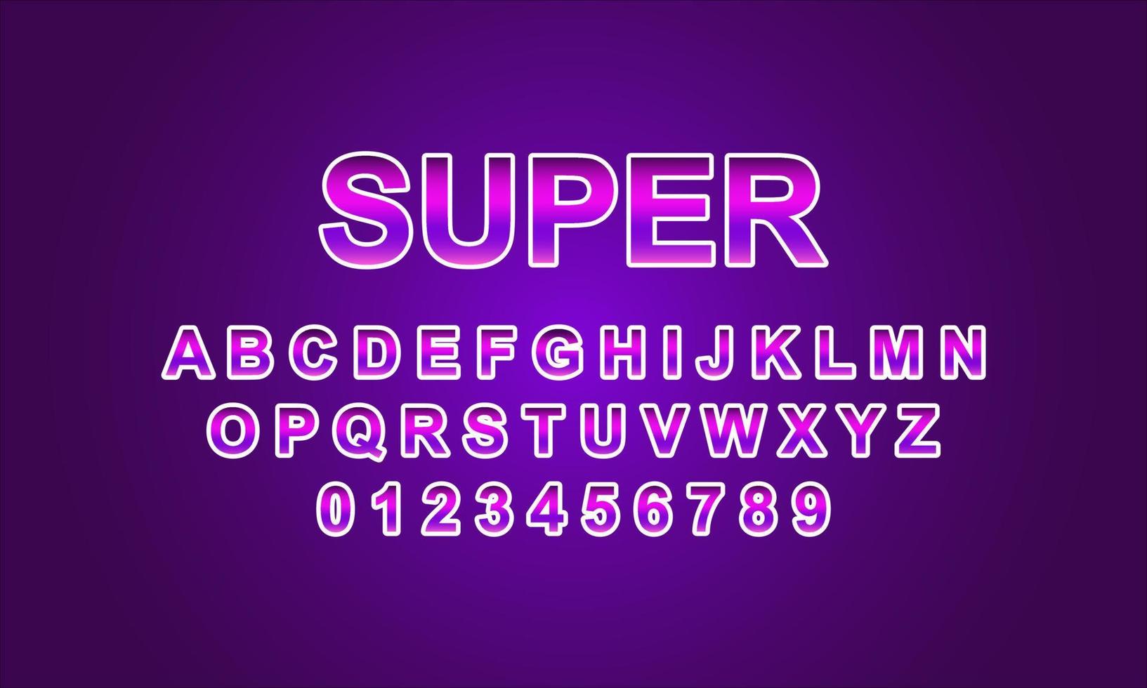 super font alphabet vector