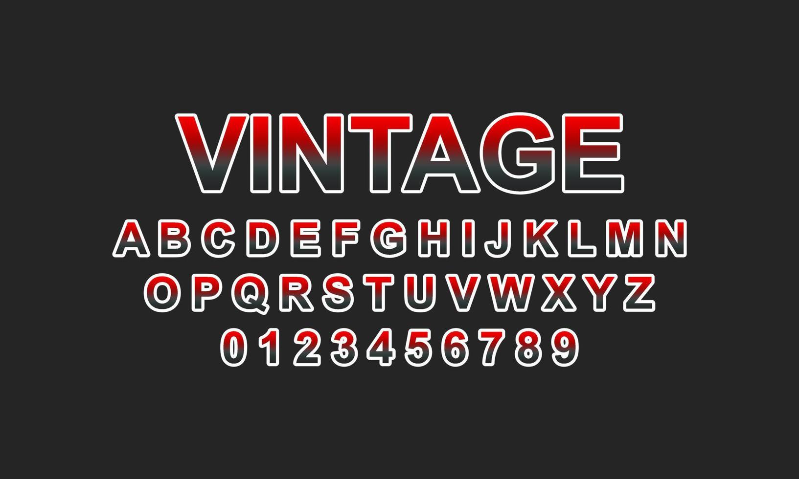 vintage font alphabet vector