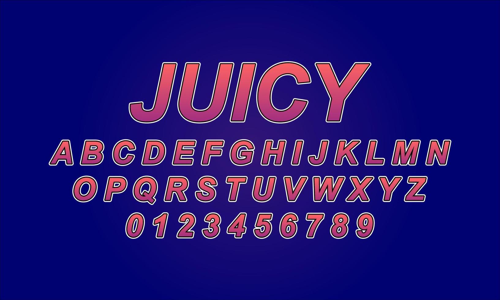 juicy font alphabet vector