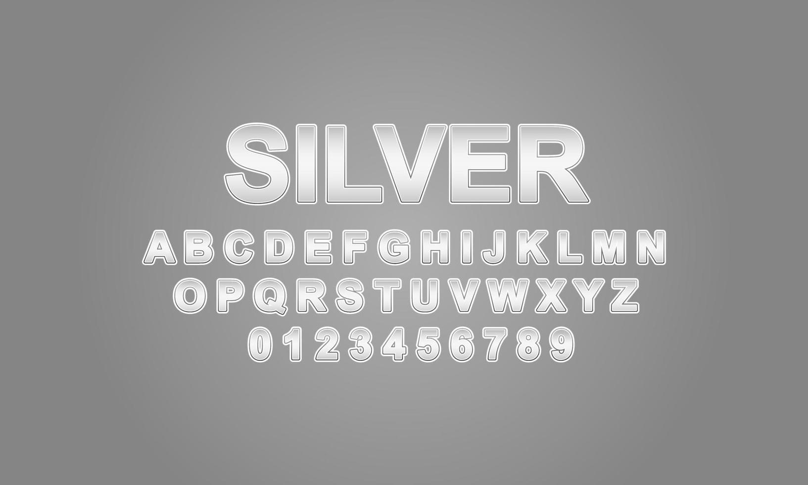 silver font alphabet vector