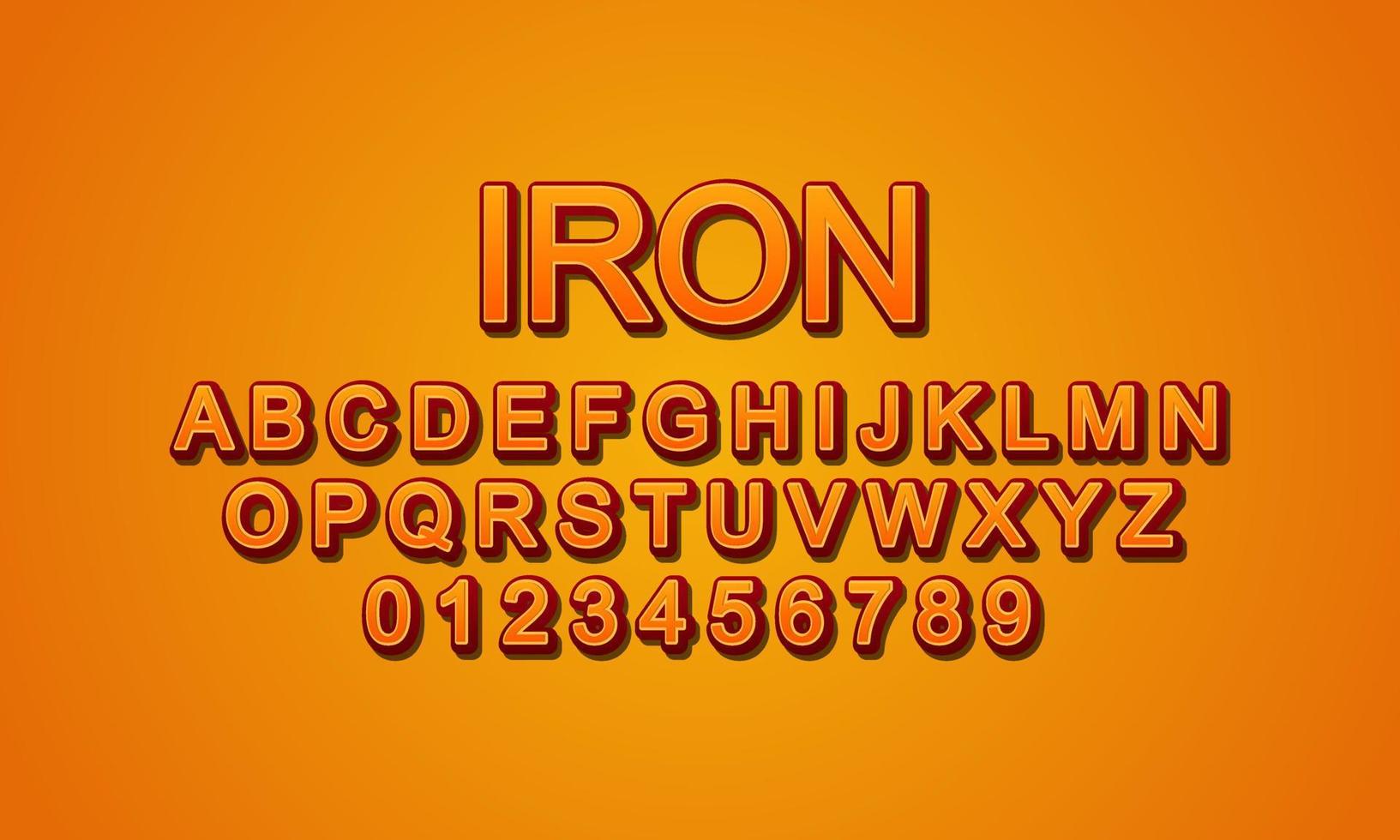 alfabeto de fuente de hierro vector
