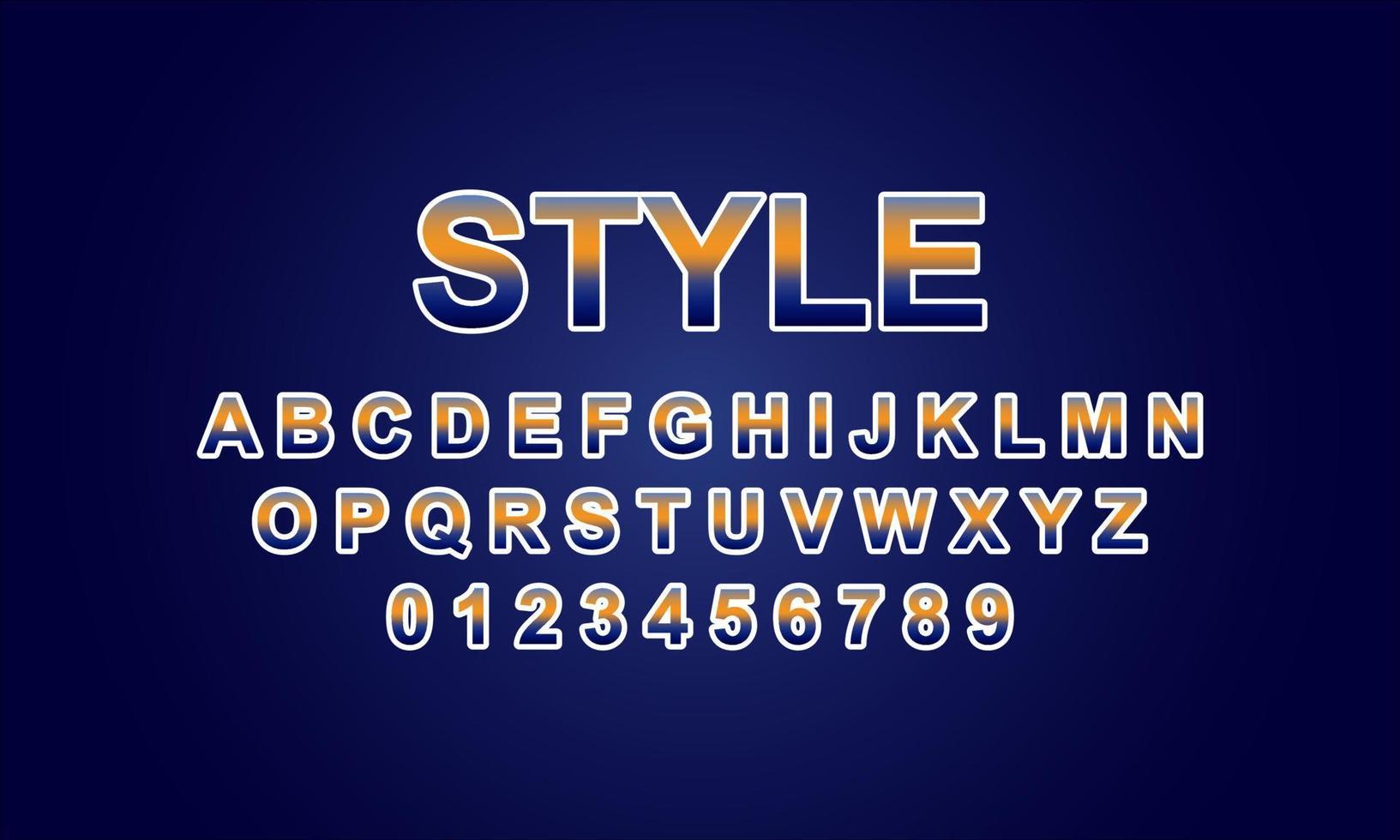 style font alphabet vector