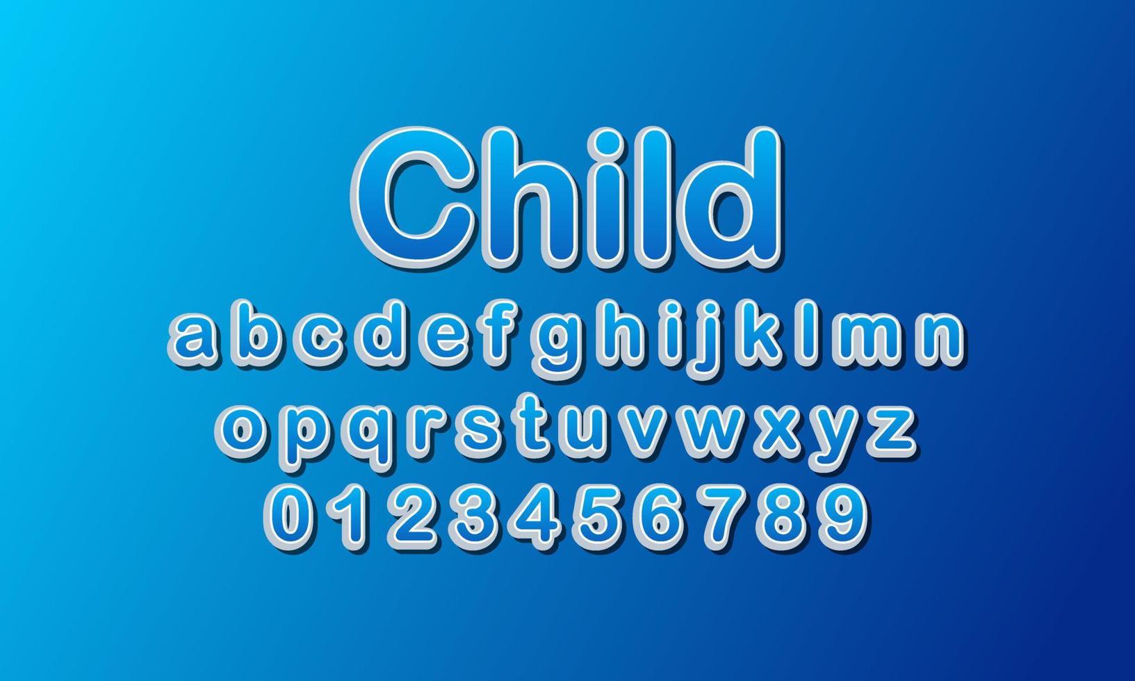 child font alphabet vector