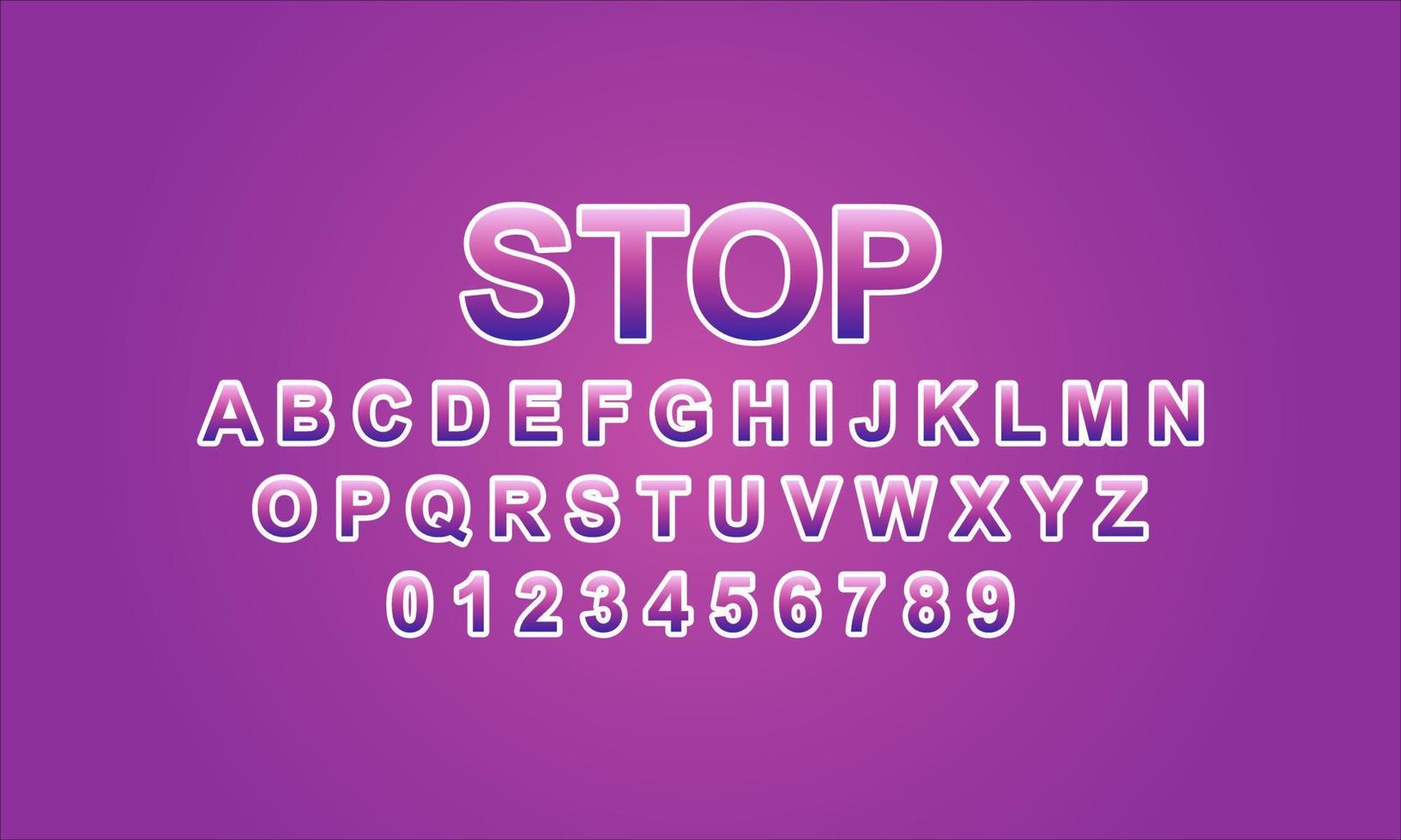 stop font alphabet vector