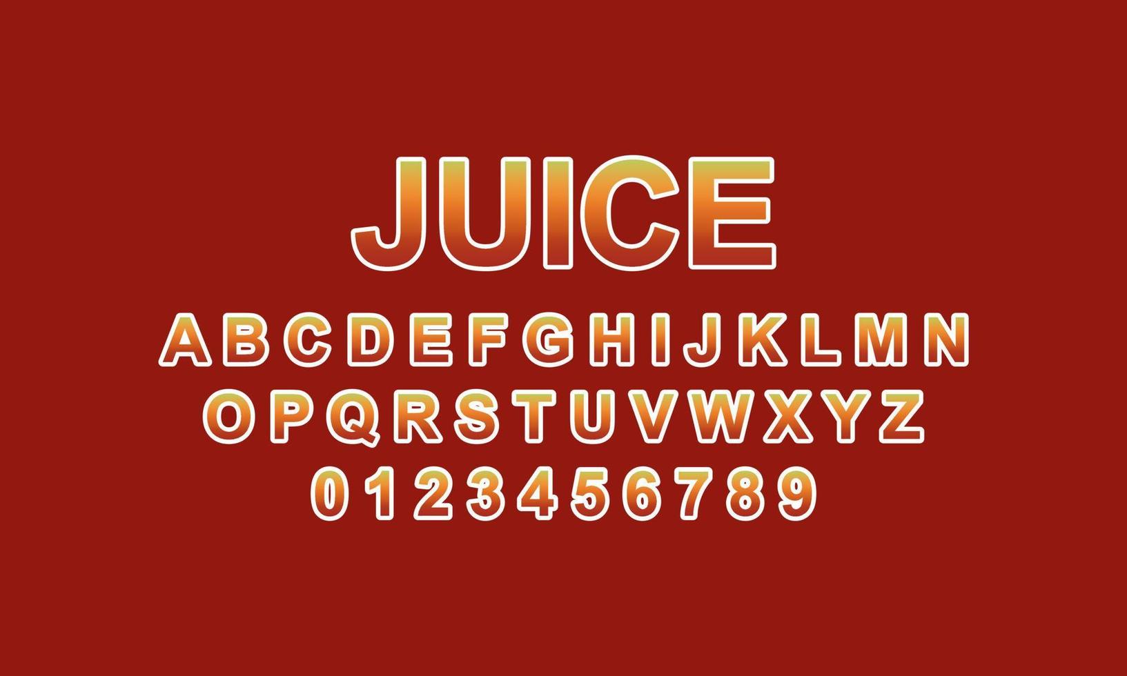 juice font alphabet vector