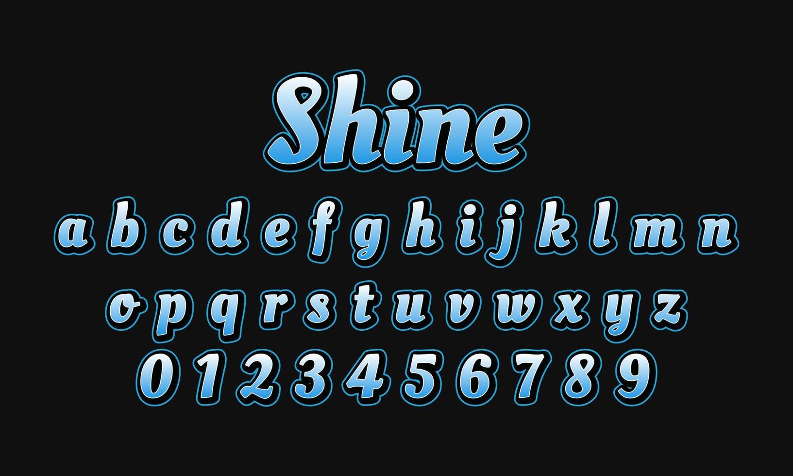 shine font alphabet vector