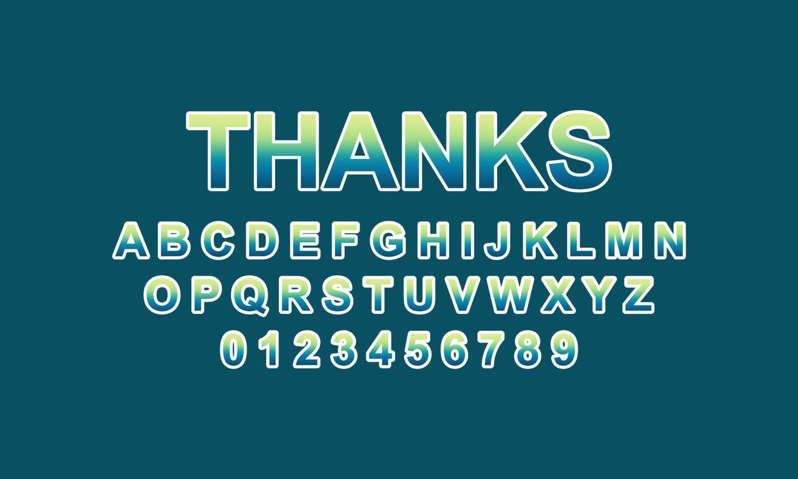 thanks font alphabet vector