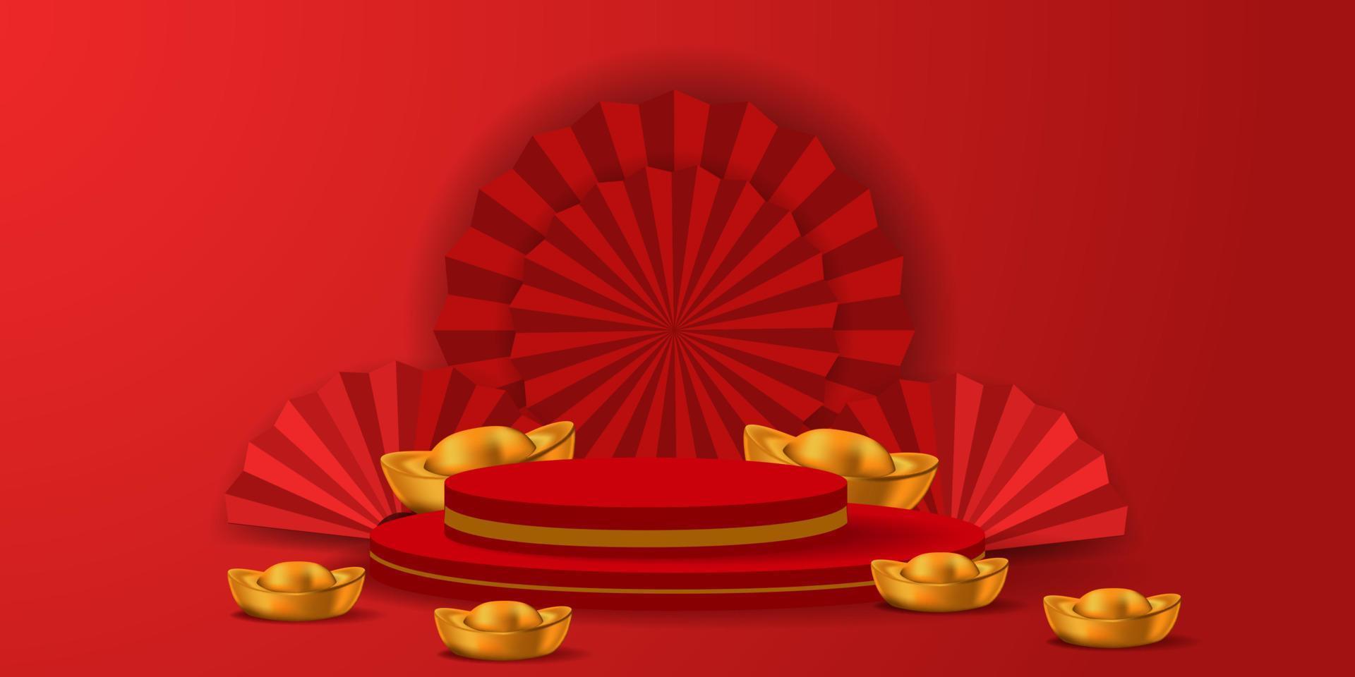 Linterna 3d colgante roja decoración asiática tradicional. decoraciones para el año nuevo chino. cartel del festival de la linterna china, pancarta, tarjeta de felicitación vector