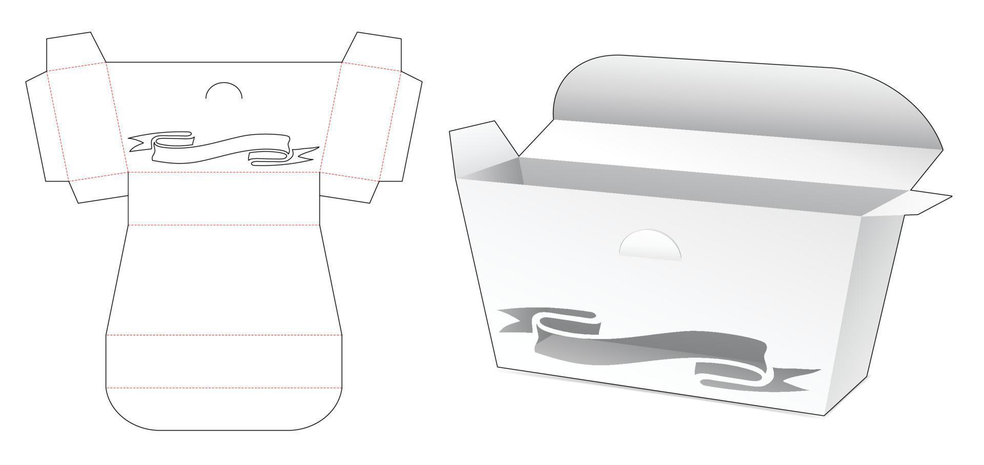 caja trapezoidal con plantilla troquelada de cinta estampada vector