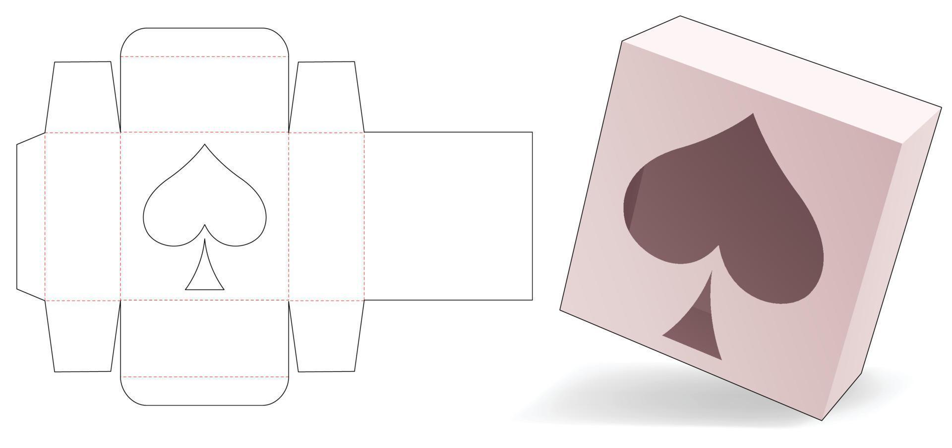 caja simple con plantilla troquelada de ventana de pala vector