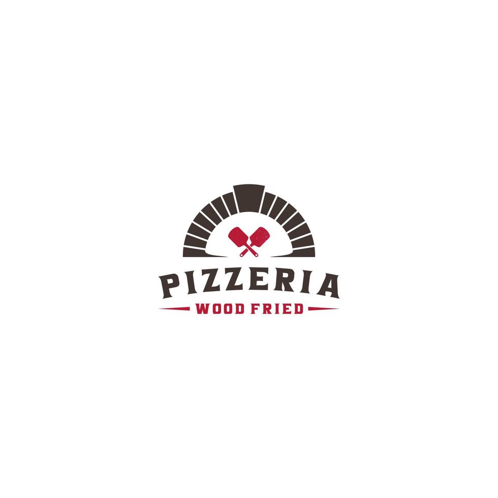 plantilla de logotipo de pizzería, vector, icono en fondo blanco vector