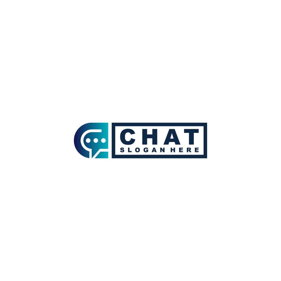 logotipo de chat con burbujas de chat únicas que son fáciles de reconocer y recordar vector