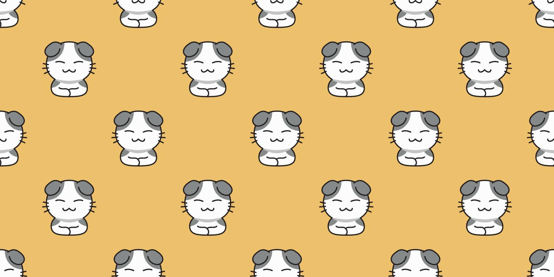 Vector cartoon cat seamless pattern background