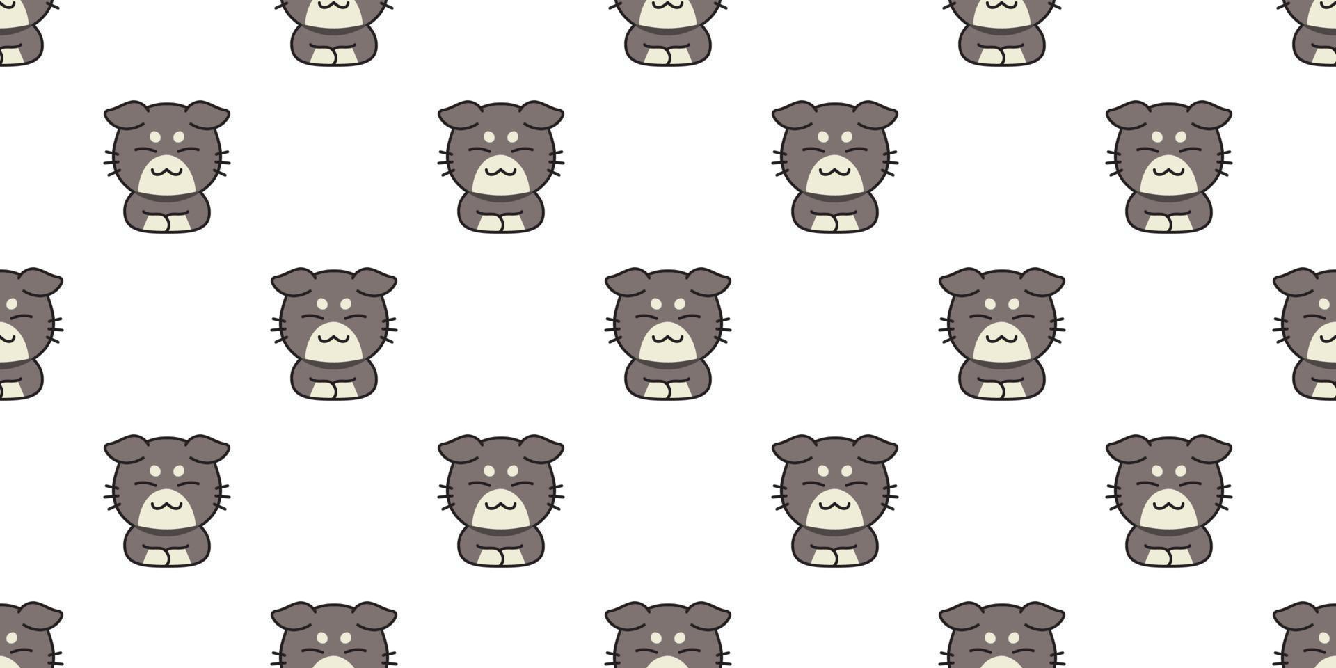 Cartoon cat seamless pattern background vector