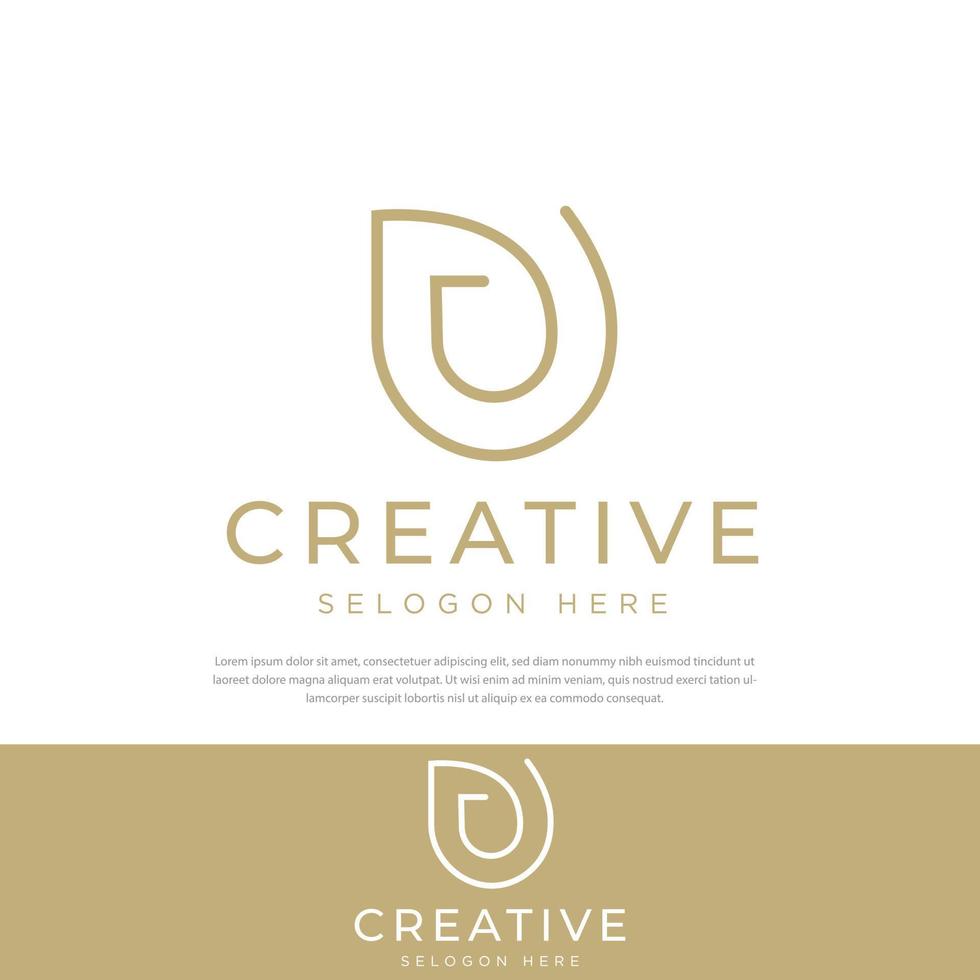 Simple Logo line letter D Template ,icon,symbol vector