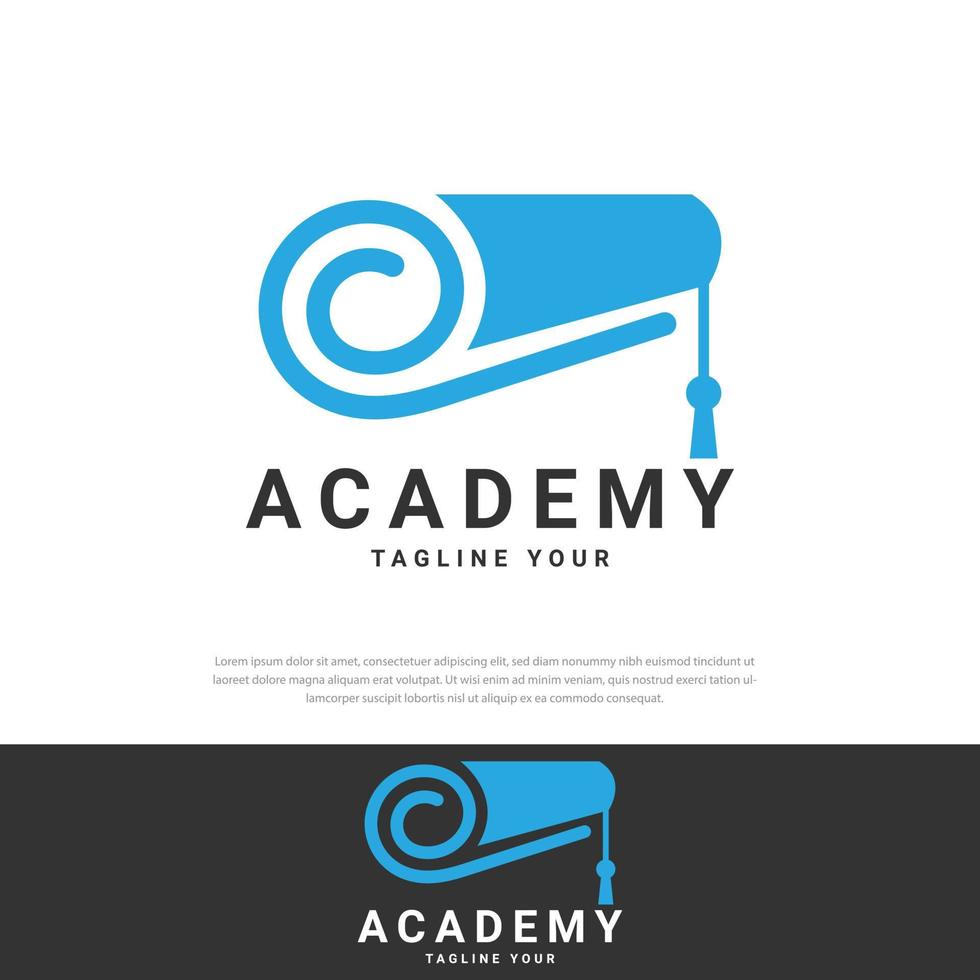 Graduation letter roll logo Unique vector design can be used by educational companies.symbol.icon,template,logo for your business