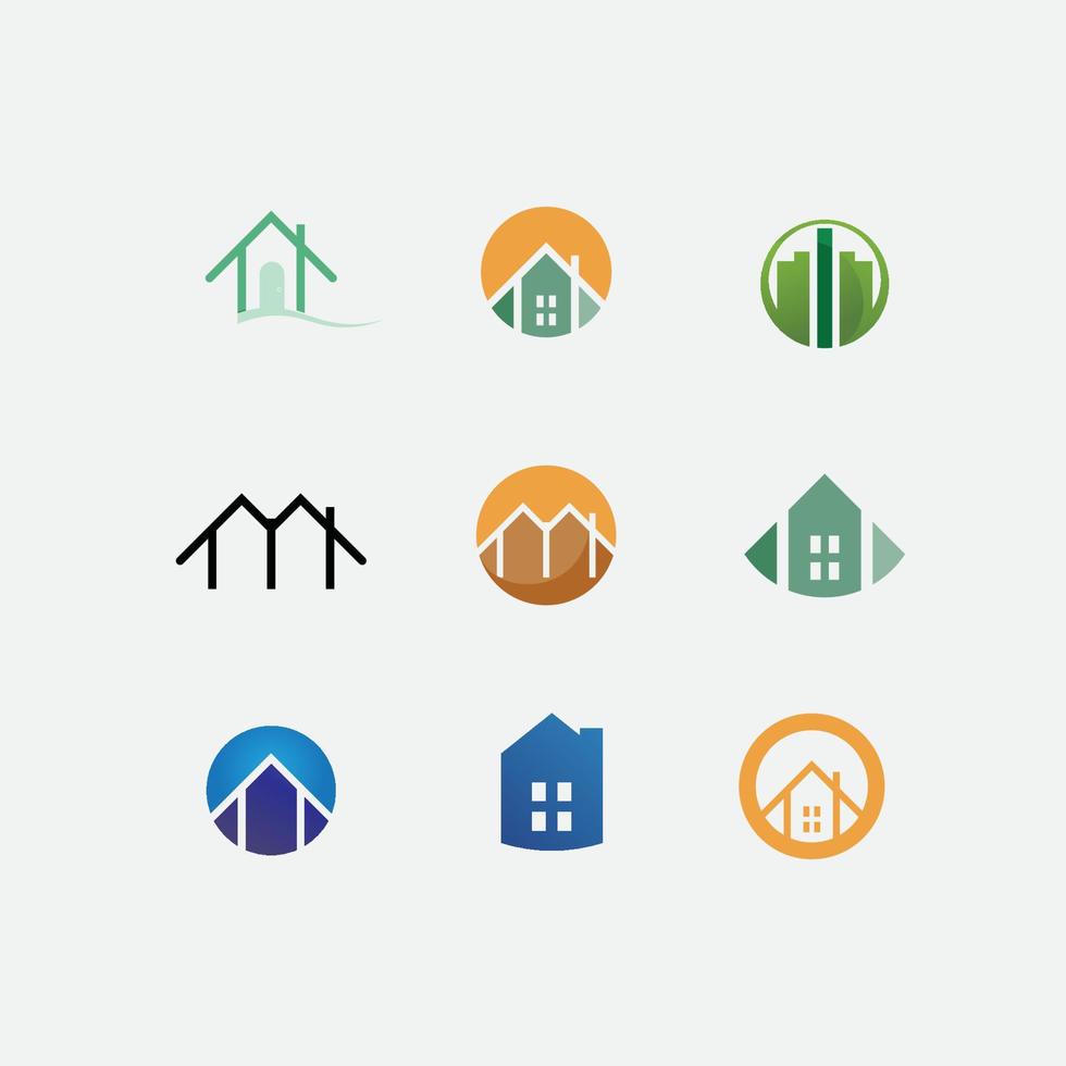 Real estate and home buildings vector logo icons template