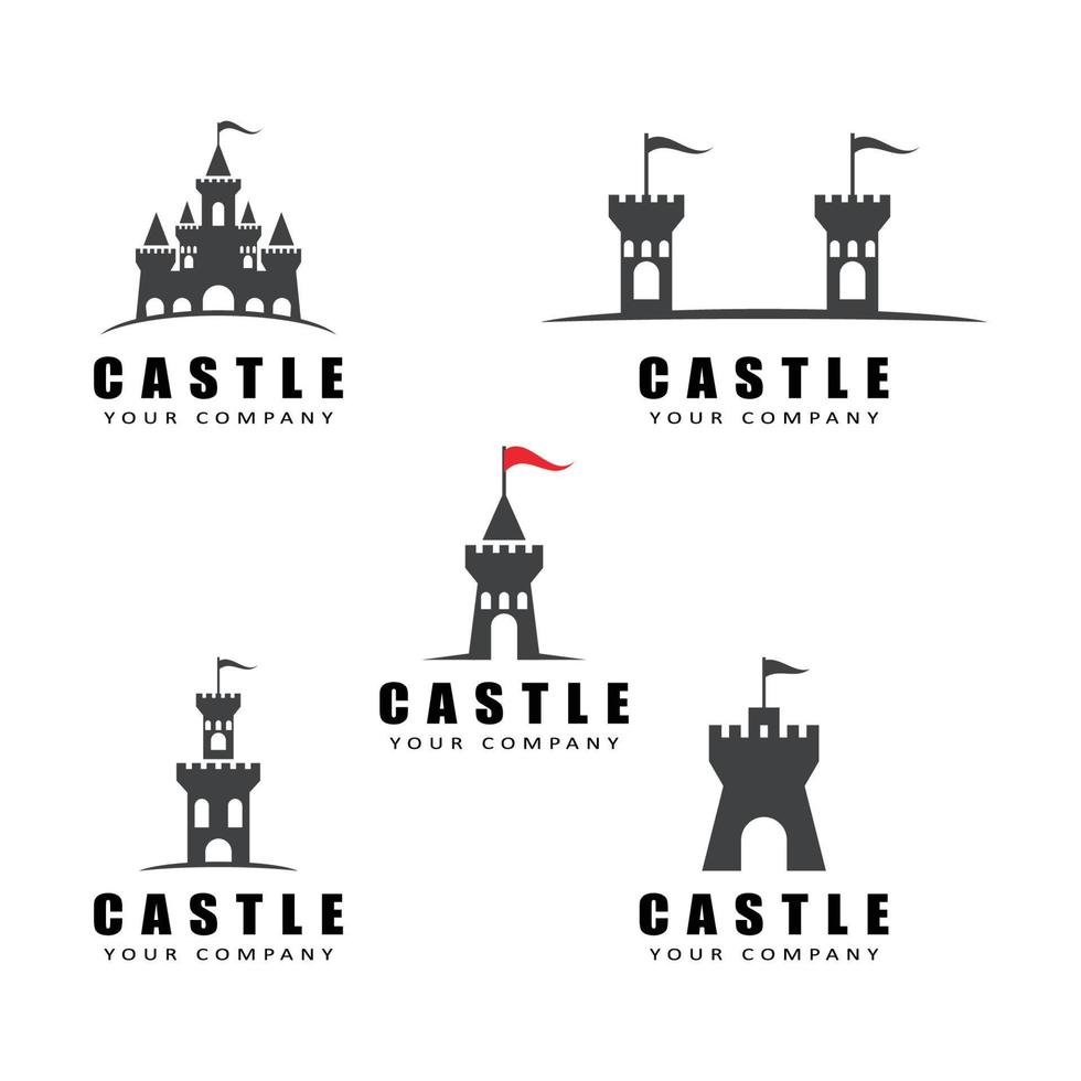 Ilustración de plantilla de vector de logotipo de castillo