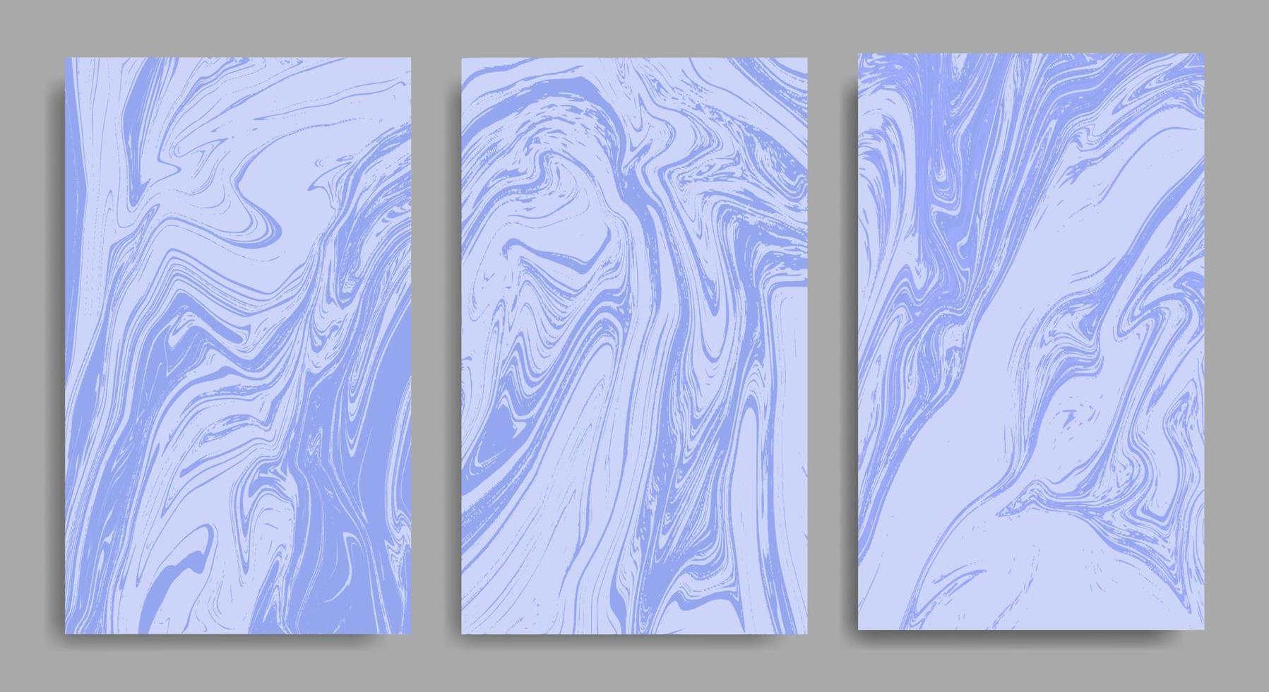 Set Abstract Blue Liquid Marble Background vector