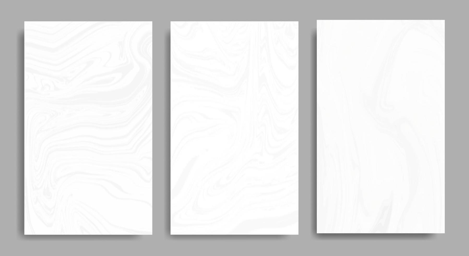 Set Abstract White Liquid Marble Background vector