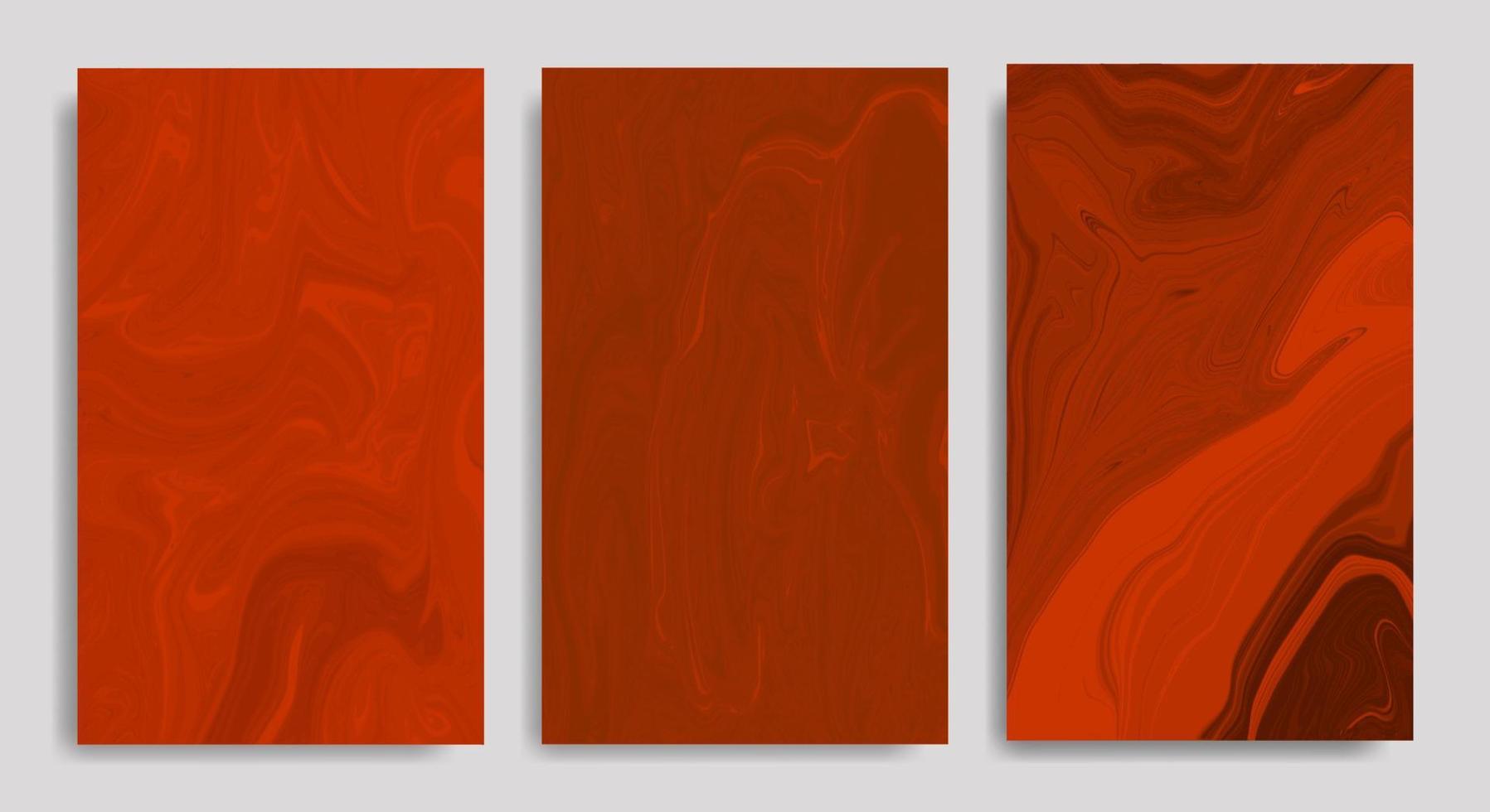 Set Abstract Orange Liquid Marble Background vector