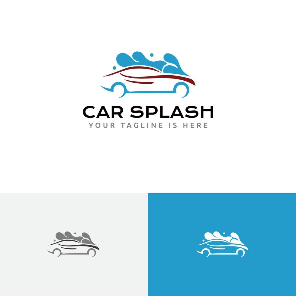 splash brillante limpio lavado de autos servicio de lavado de autos logotipo abstracto vector