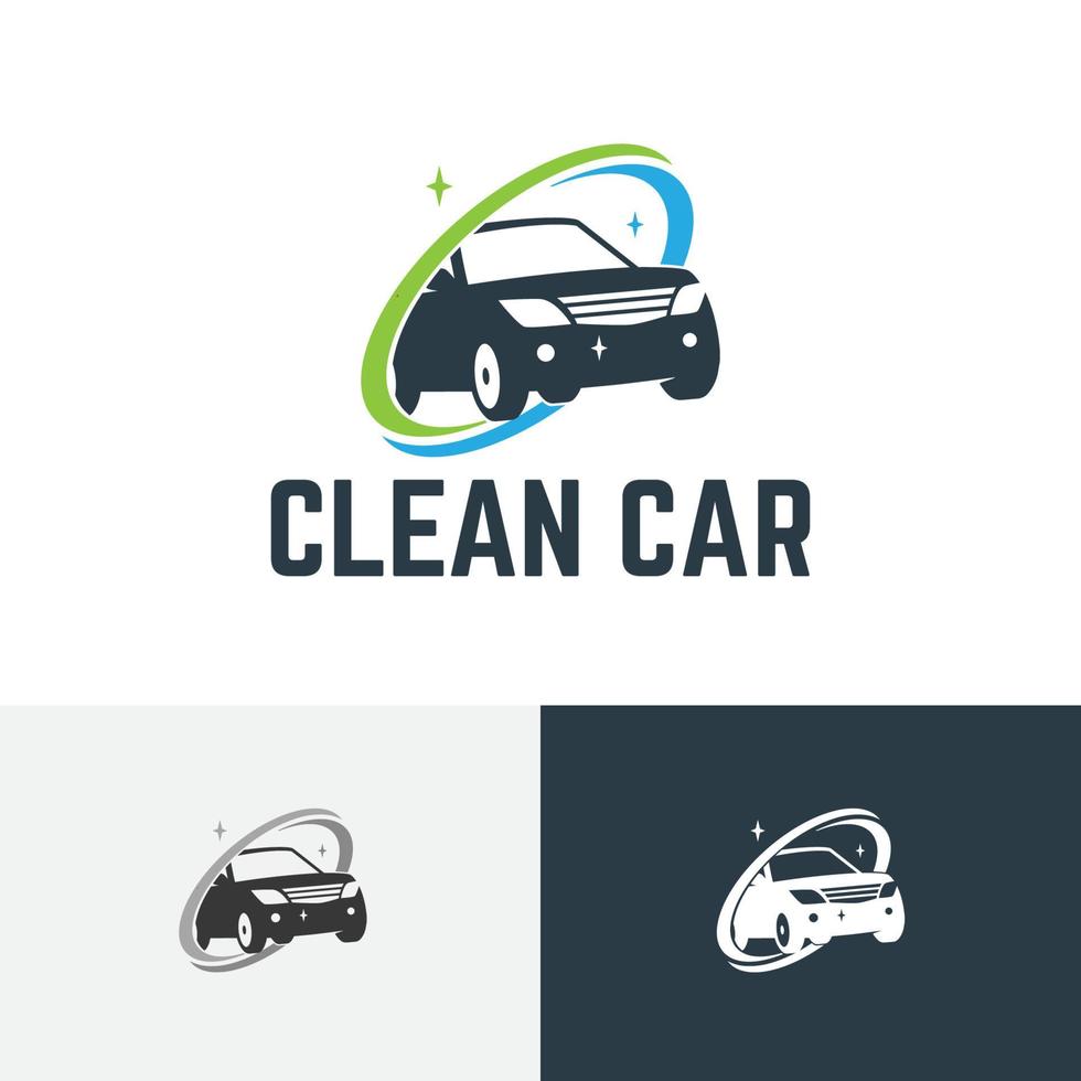 Cool Sparkling Clean Car Wash Carwash Auto Service Logo vector