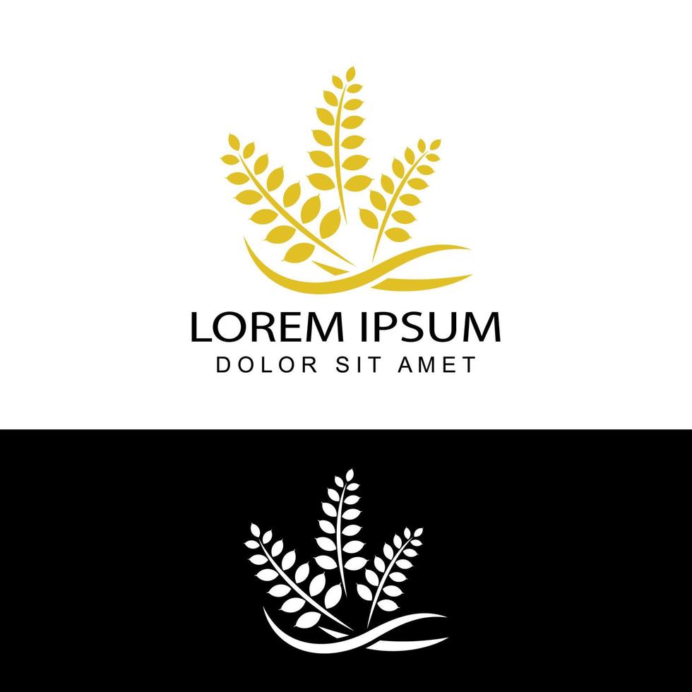 agriculture wheat logo template design vector
