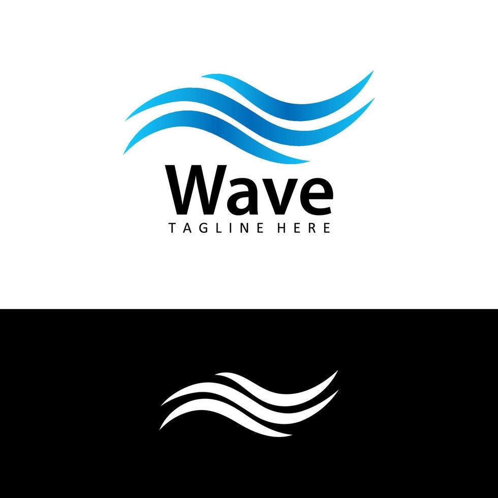 wave water logo template design vector