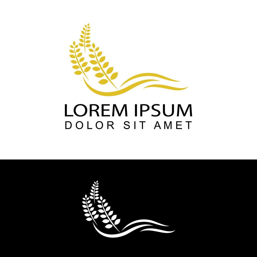 agriculture wheat logo template design vector