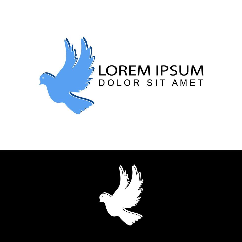 flying bird dove logo template design vector