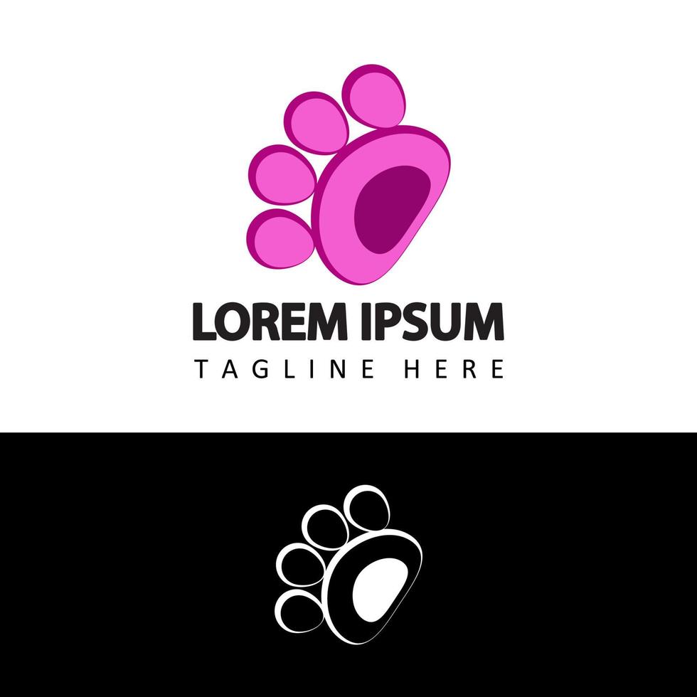 animal pets paws logo template design vector in isolated background
