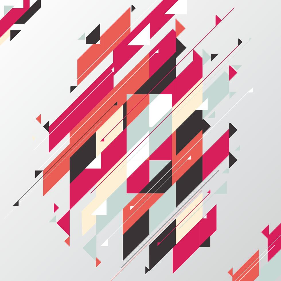 Fondo de color de tono rojo de elemento diagonal y triángulo moderno geométrico abstracto. vector