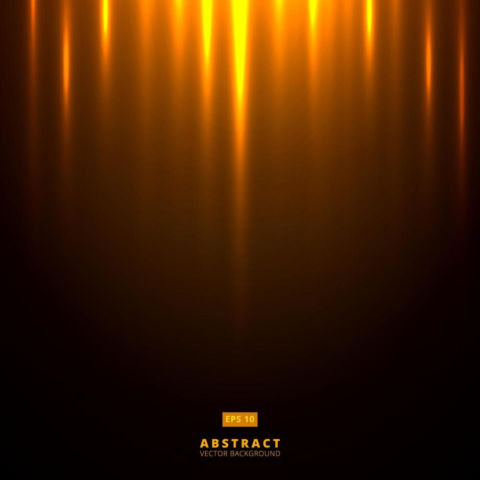 Abstract golden lighting on dark brown background. vector