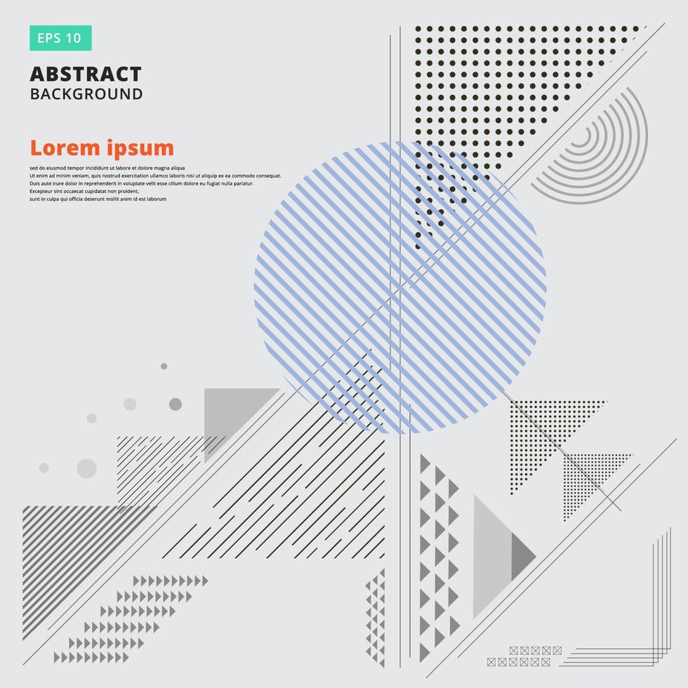 Abstract geometric composition forms modern background with decorative triangles and patterns backdrop vector illustration for print, ad