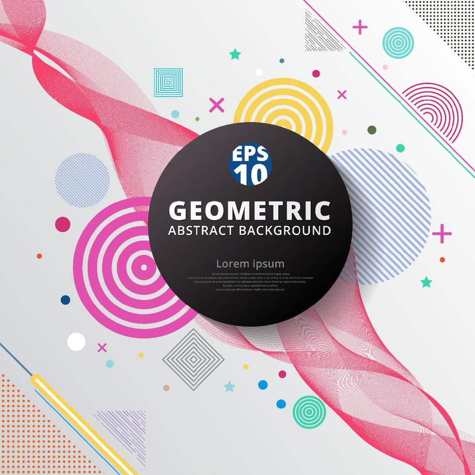 Abstract colorful color circle geometric pattern design and background. Use for modern design, cover, poster, template, decorated, brochure vector