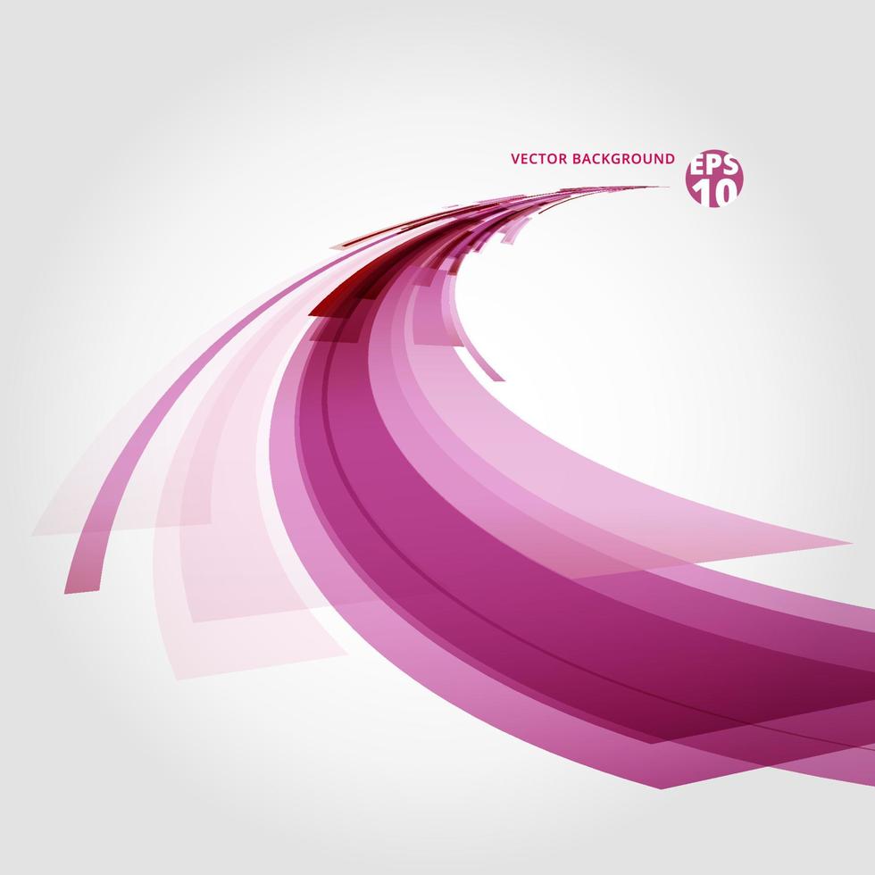 Abstract vector background element in red, pink and white colors curve perspective.
