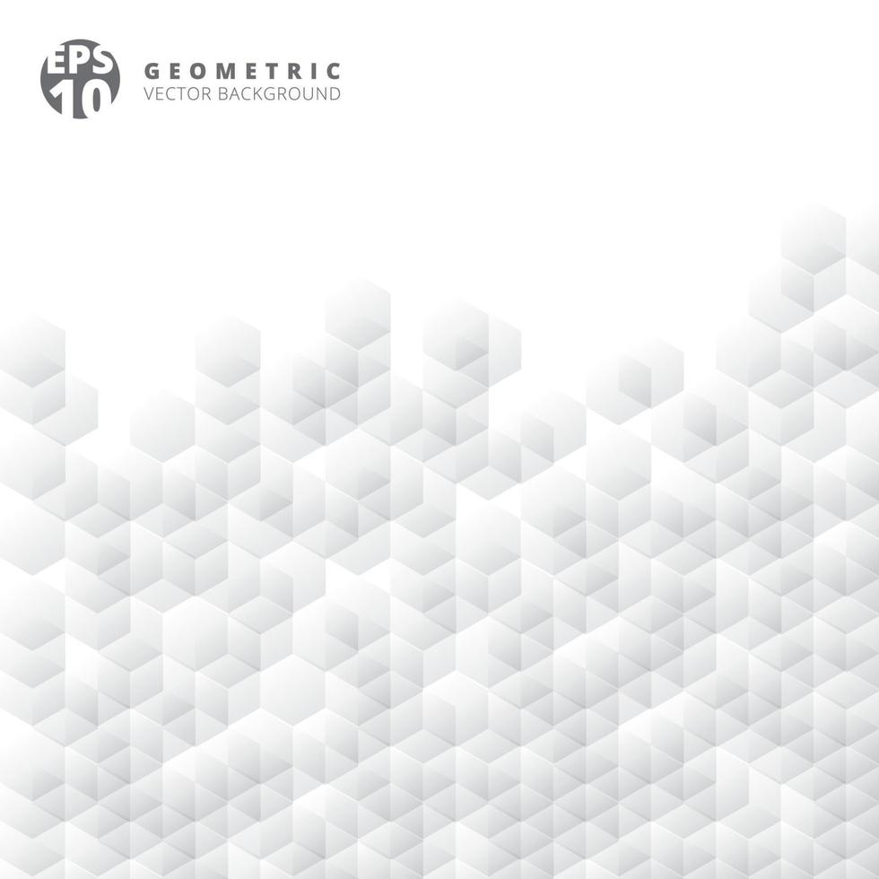 Abstract geometric hexagon white and gray grid mosaic background. Creative design templates. vector