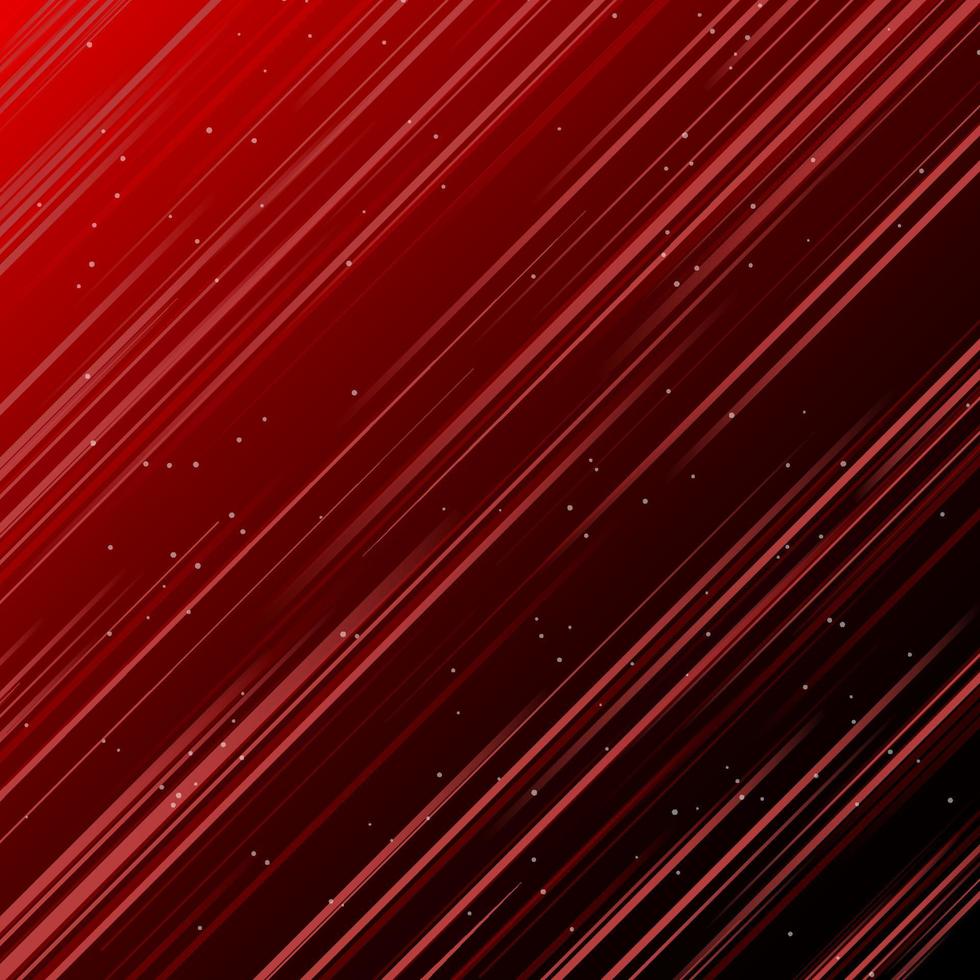 Abstract technology red laser rays light and lighting effects diagonally on dark background. vector