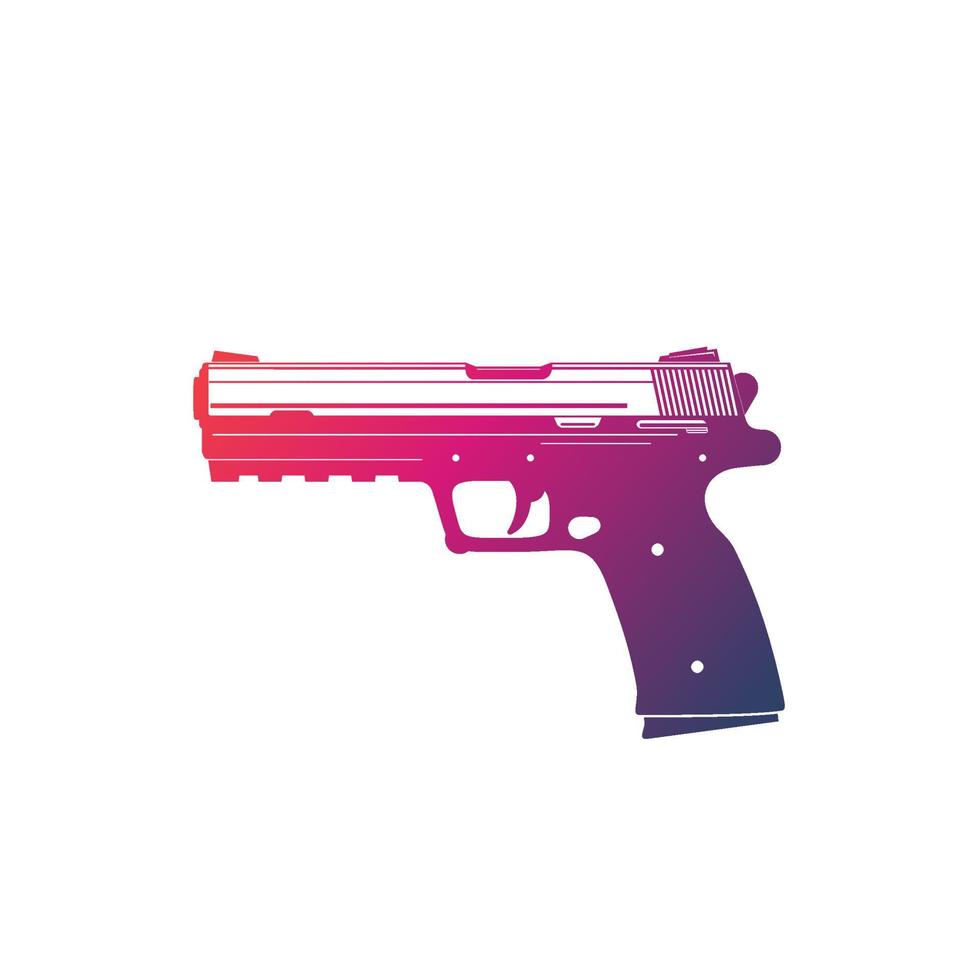 pistola moderna aislado en blanco vector