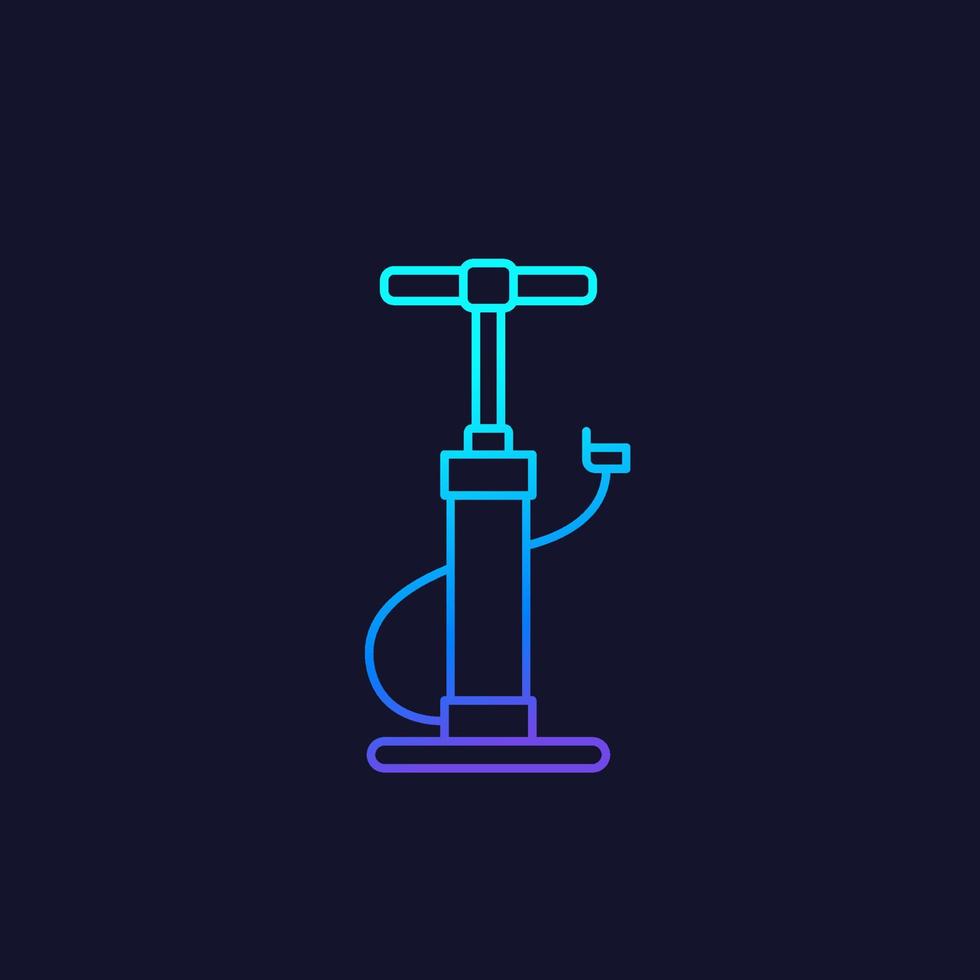 Bicycle pump vector icon in thin linear style