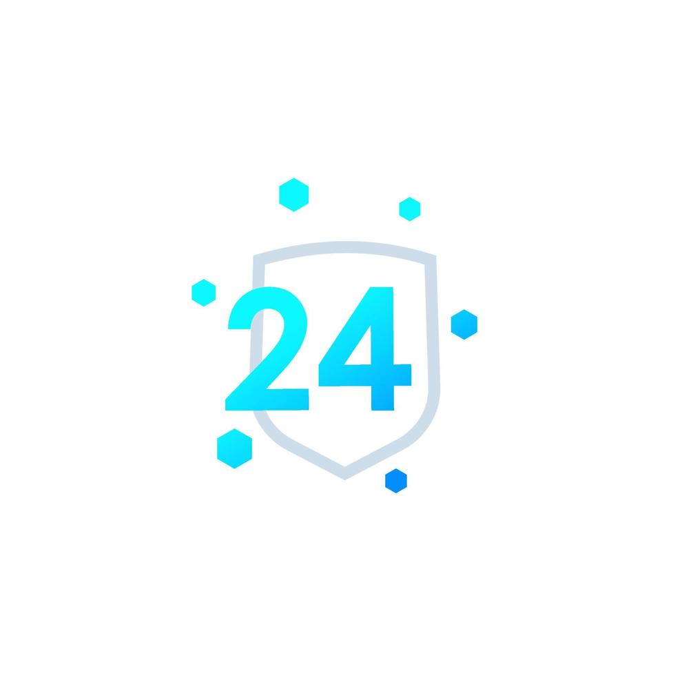 Icono de vector protegido 24 horas