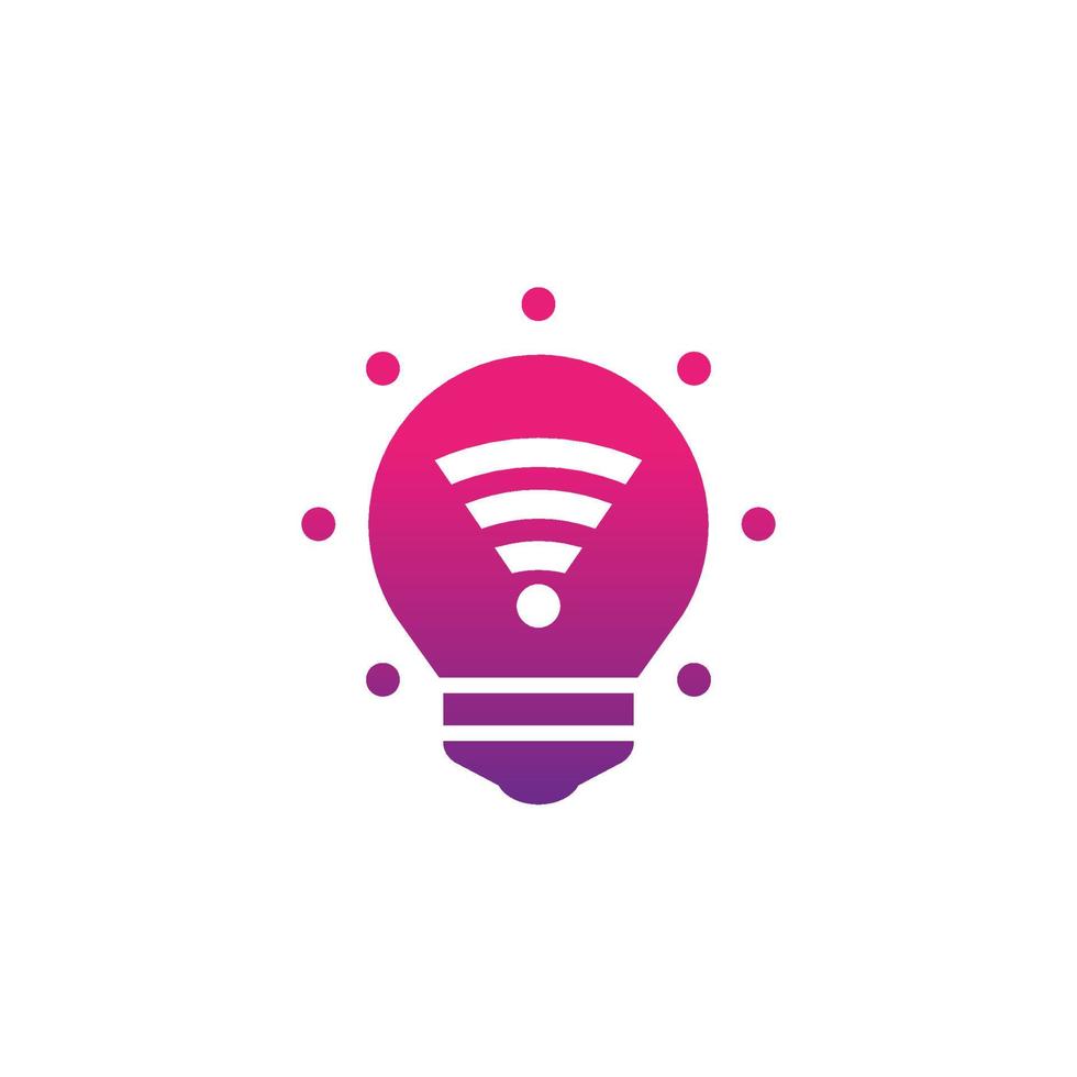smart led light bulb icon, vector pictogram