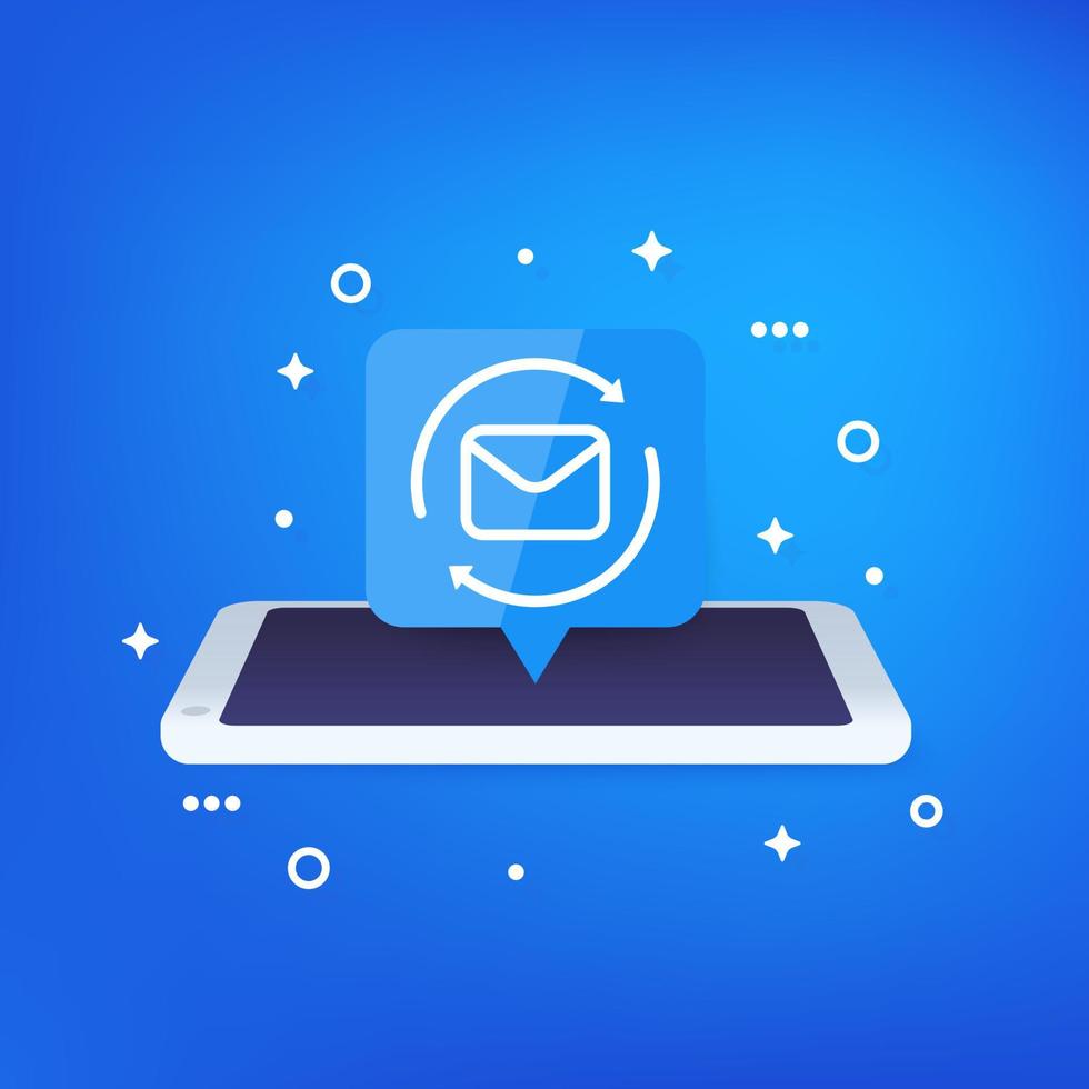 resend mail icon with phone vector