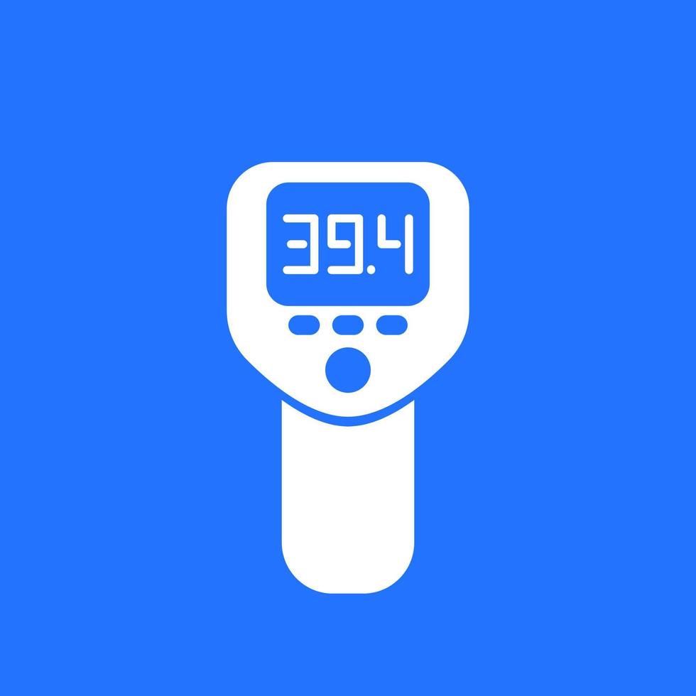 infrared thermometer gun icon, temperature check vector